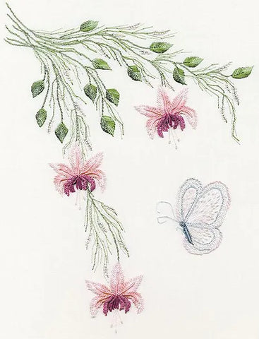 Fuchsias & Butterfly 1605, EdMar