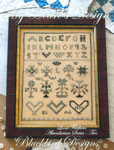 My Heart's Design, Loose Feathers Abecedarian Series Pattern 2, Blackbird Designs