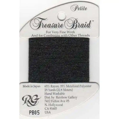 PB05 Black, Treasure Braid Petite