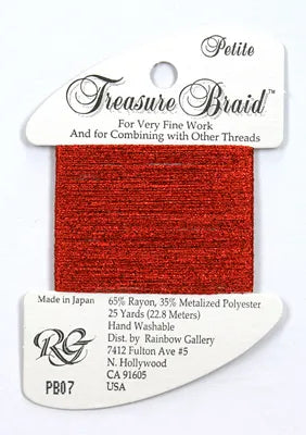 PB07 Red, Treasure Braid Petite