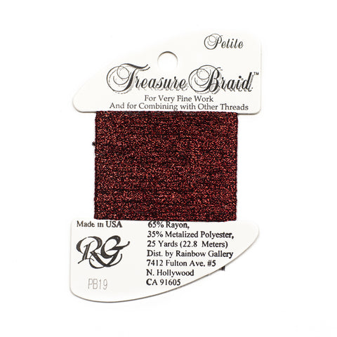 PB19 Dark Red, Treasure Braid Petite