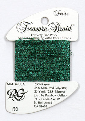 PB20 Dark Green, Treasure Braid Petite