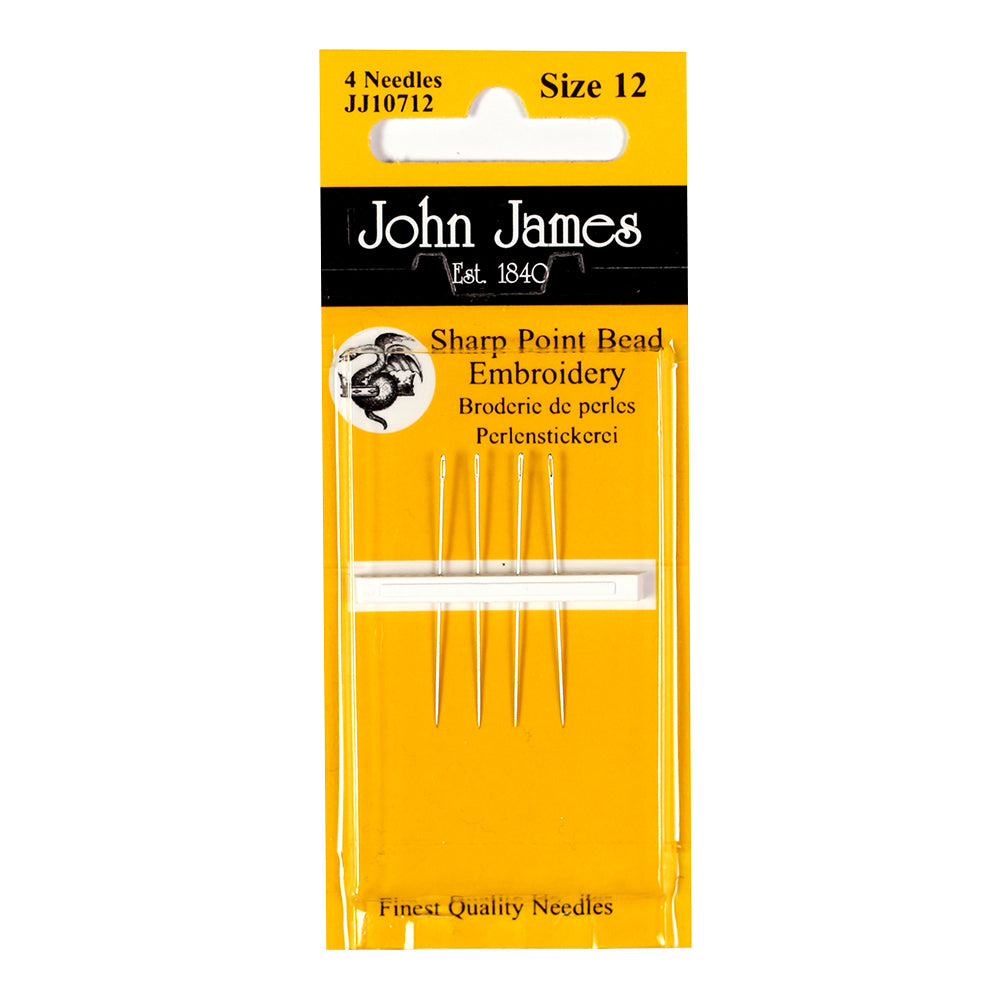 JJ10712 Short Beading Needle size 12 set of 4