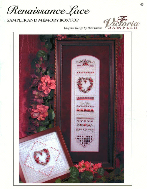Renaissance Lace Sampler and Memory Box top, The Victoria Sampler