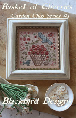 Basket of Cherries, Garden Club Series #1, Blackbird Design