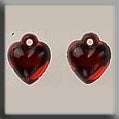 Very Small Domed Heart Bright Red