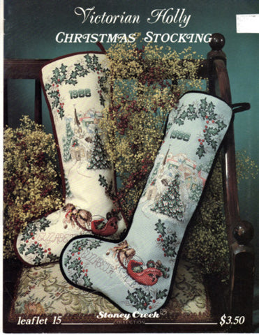 Victorian Holly Christmas Stocking, Stoney Creek