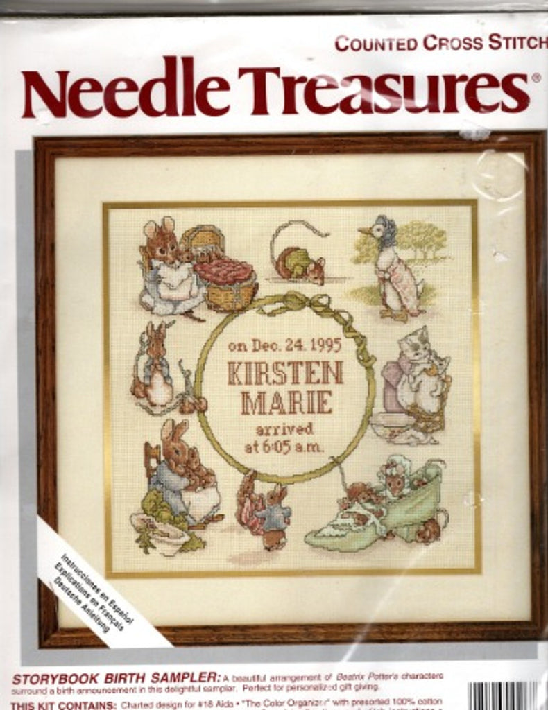 Storybook Birth Sampler Kit-Beatrix Potter, Needle Treasures
