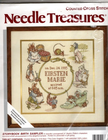 Storybook Birth Sampler Kit-Beatrix Potter, Needle Treasures