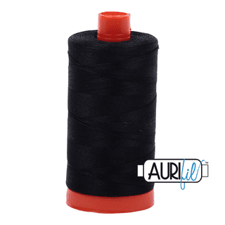 2692 Black, 12 wt. cotton, Aurifil