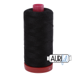 8692 Black, Lana Wool Thread - 12 Wt., Aurifil