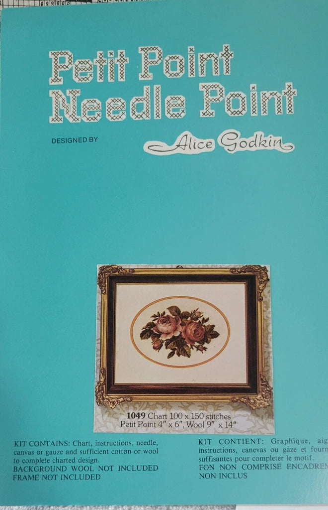 Flowers Petit Point/Cross Stitch #1049 Kit, Alice Godkin