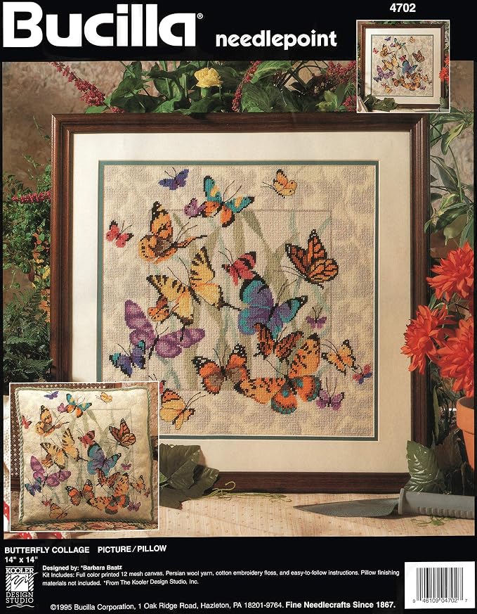 Butterfly Collage Picture/Pillow, Bucilla