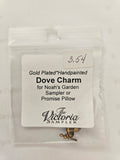 Dove Charm Gold Plated Hand Painted for Noah's Garden Sampler, The Victoria Sampler