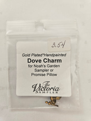 Dove Charm Gold Plated Hand Painted for Noah's Garden Sampler, The Victoria Sampler