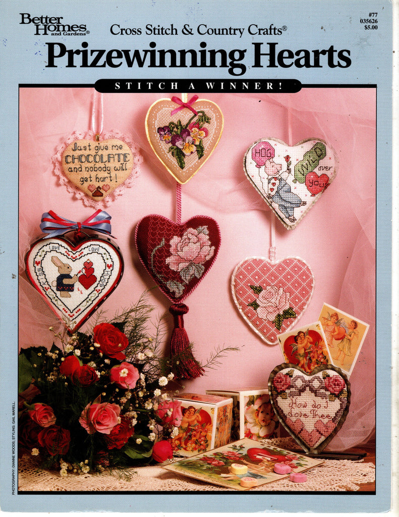 Prizewinning Hearts, Better Homes and Gardens Cross Stitch & Country Crafts