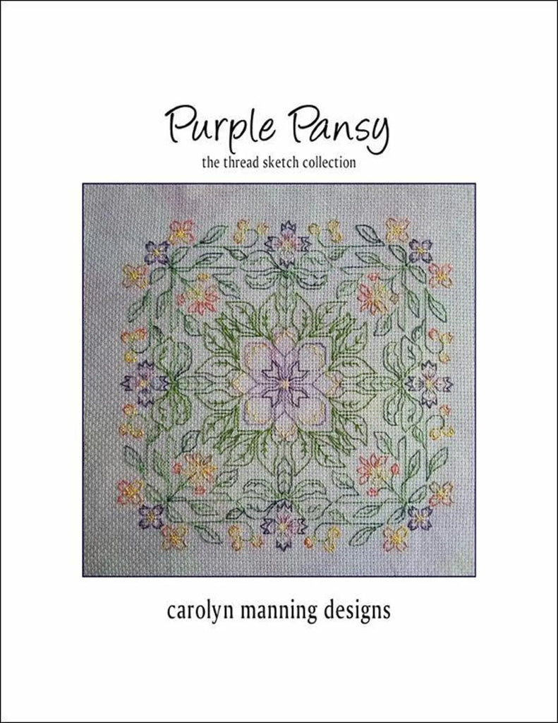 Purple Pansy-The Thread Sketch Collection, Carolyn Manning Designs