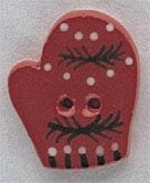 Red Left Mitten Button, The Button Collection-Mill Hill