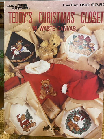 Teddy's Christmas Closet in Waste Canvas, Leisure Arts