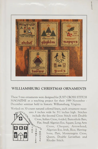 Williamsburg Christmas Ornaments, Sampler House