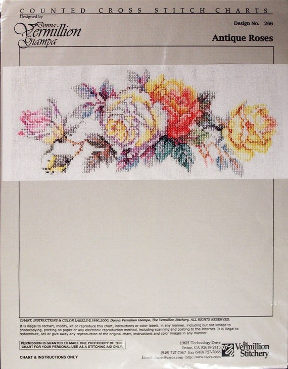 Antique Roses, The Vermillion Stitchery
