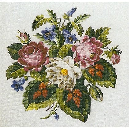 Antique Roses and Red Leaves, Permin of Copenhagen