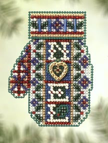 Noel Heart Mitten Ornaments